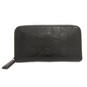 Gucci GG Rubber Effect Long Wallet Round Zipper 771421 Black